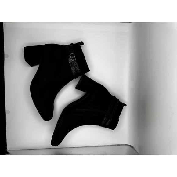 Paul Green Sydney Buckle Bootie In Black Suede Combo AU6.5 - Picture 13 of 15